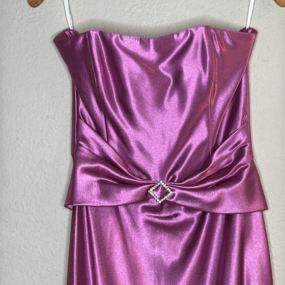 VTG Jessica McClintock Gunne Sax Prom Dress Rhinestone Satin Formal Pink 7/8 - Picture 2 of 13